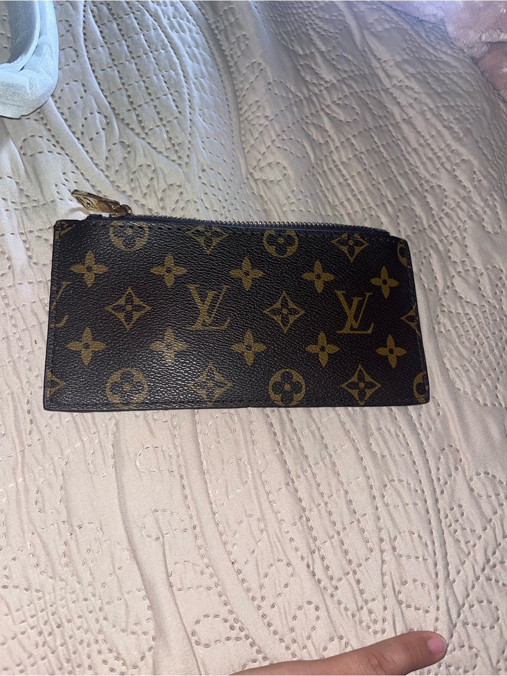 Louis Vuitton Monogram Zip Card Pouch in Brown and Gold